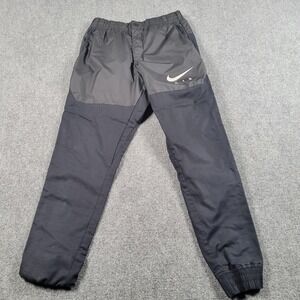 Nike Air Joggers Mens Small Black Woven Colorblock Swoosh Pants 832204-010